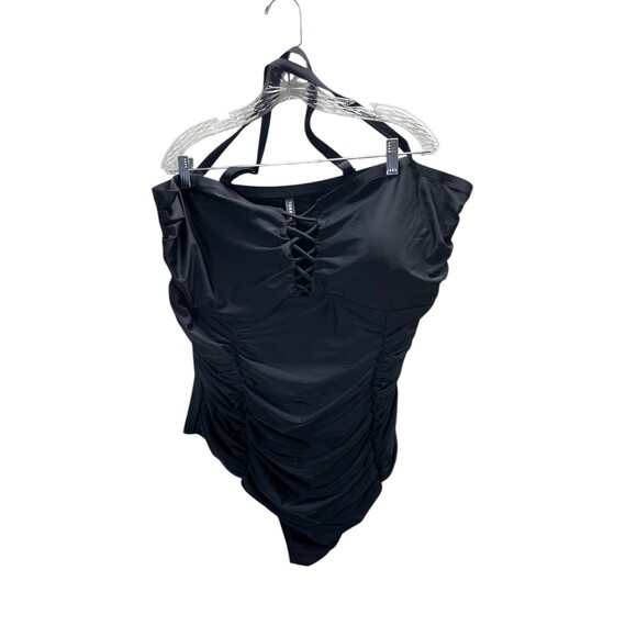 Torrid Swimsuit Women's Size 4X Black One Piece Ruched - Picture 1 of 5